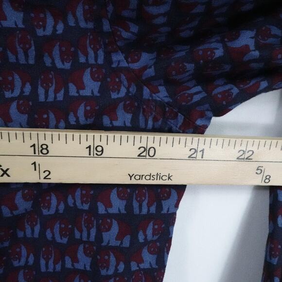 Bonobos Shirt Mens Medium Blue Red Animal Print Beat Slim Fit Casual Office - Picture 12 of 16
